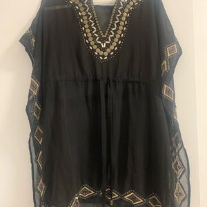 Forever 21 Black Kaftan with Gold Accents